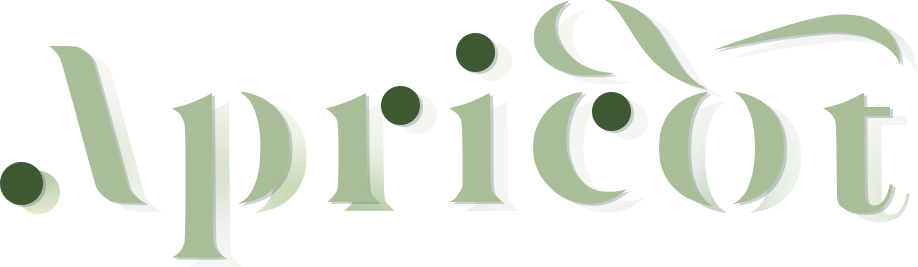 Apricot13 logo, which is just the word apricot in a fancy font